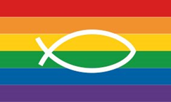 Christian Fish Rainbow 3x5 Flag