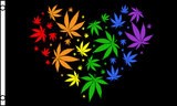 Marijuana Love Hearts Rainbow 3x5 Flag