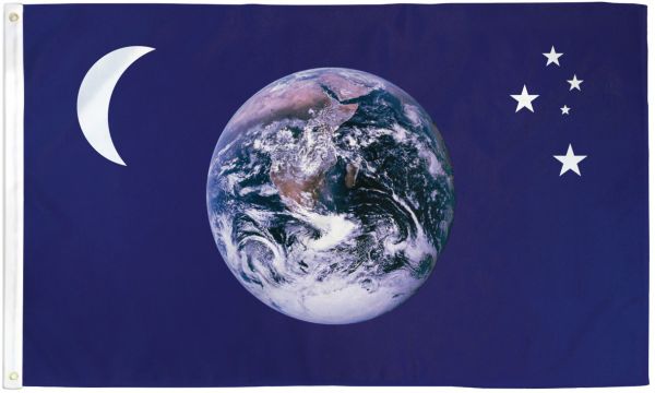 Earth Moon & Stars 3x5 Flag