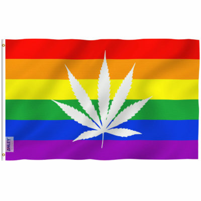 Marijuana Leaf Rainbow 3x5 Flag
